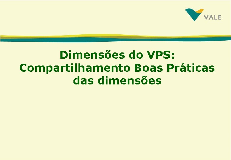 Dimensões do VPS: Compartilhamento Boas Práticas dimensões 