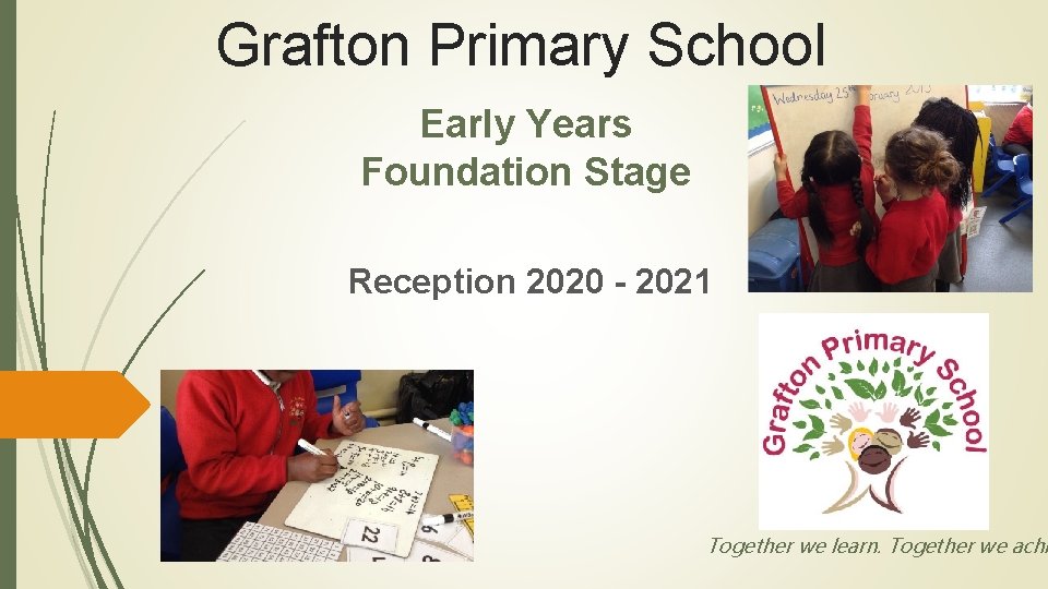 Grafton Primary School Early Years Foundation Stage Reception 2020 - 2021 Together we learn.