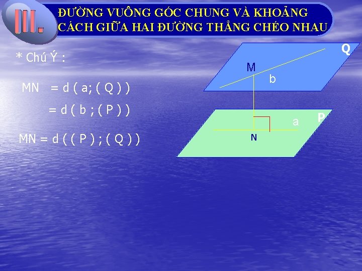 2 ĐƯỜNG VUÔNG CHUNG Click. GÓC to add Title VÀ KHOẢNG CÁCH GIỮA HAI