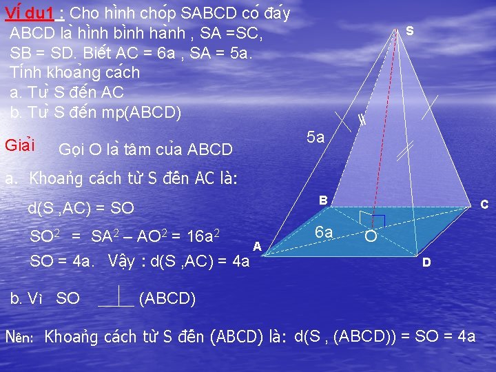 Vi du 1 : Cho hi nh cho p SABCD co đa y ABCD