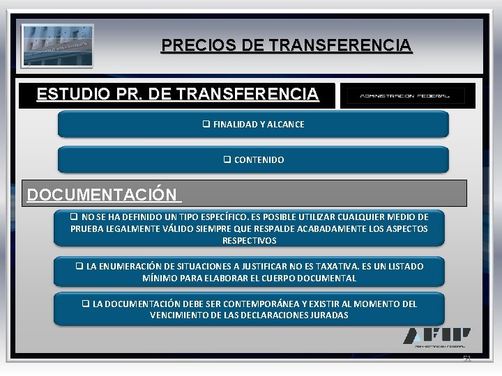 PRECIOS DE TRANSFERENCIA ESTUDIO PR. DE TRANSFERENCIA q FINALIDAD Y ALCANCE q CONTENIDO DOCUMENTACIÓN