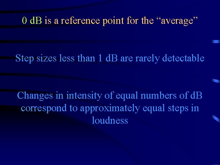 0 d. B is a reference point for the “average” Step sizes less than 0 d. B is a reference point for the “average” Step sizes less than