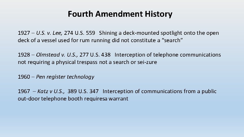 The Future of the Fourth Amendment David Nuffer
