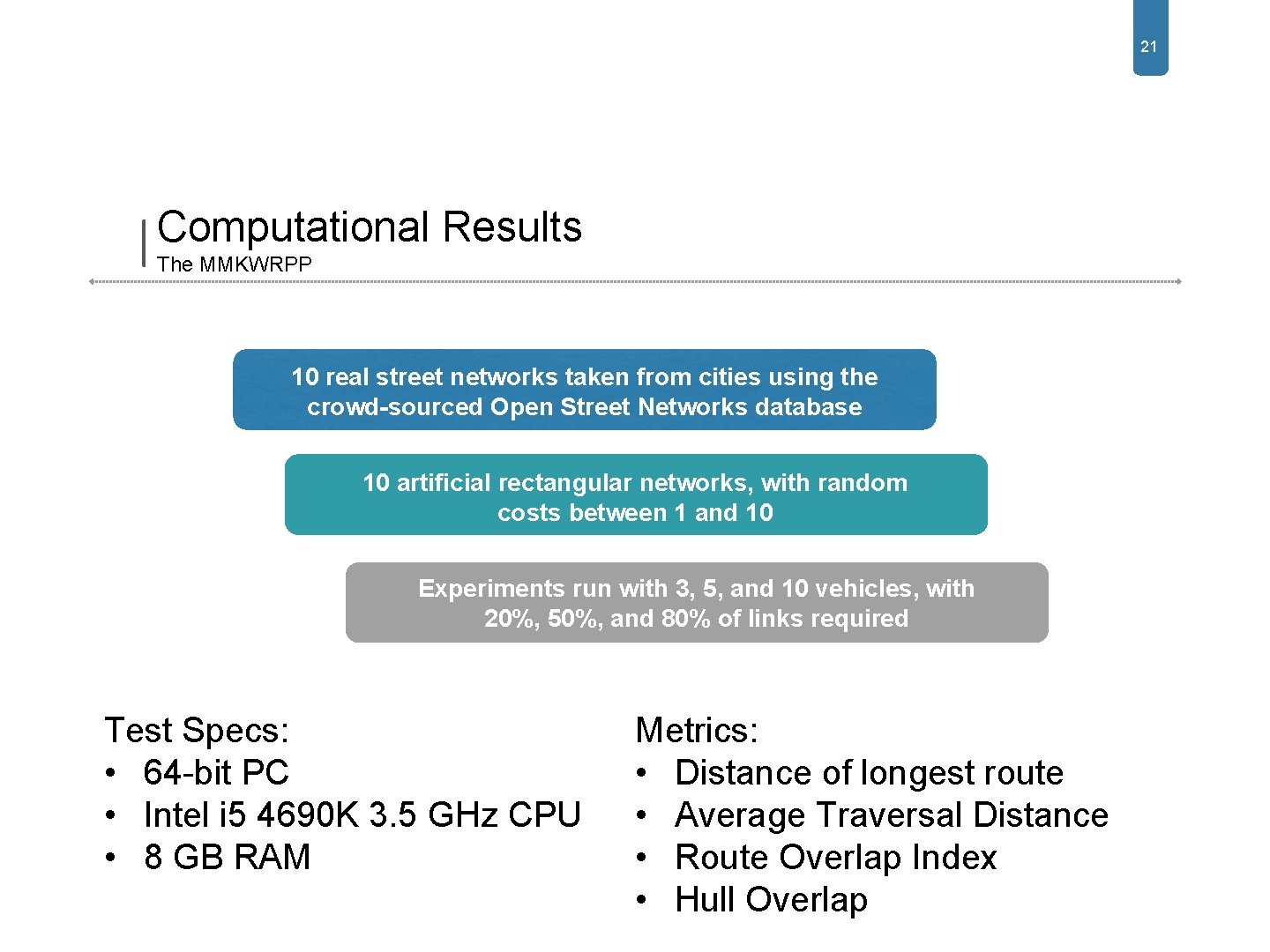 21 Computational Results The MMKWRPP 10 real street networks taken from cities using the 21 Computational Results The MMKWRPP 10 real street networks taken from cities using the