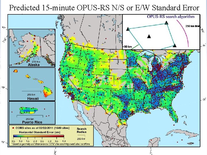 Predicted 15 -minute OPUS-RS N/S or E/W Standard Error 