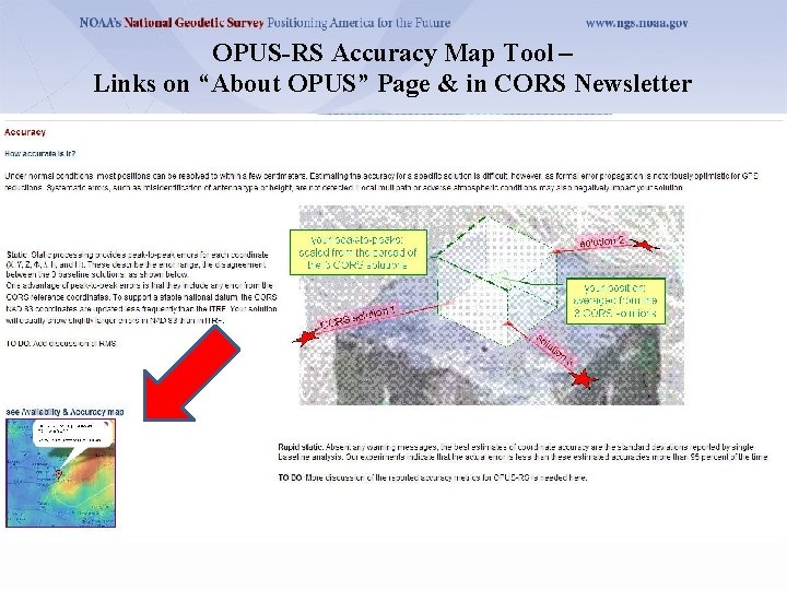 OPUS-RS Accuracy Map Tool – Links on “About OPUS” Page & in CORS Newsletter