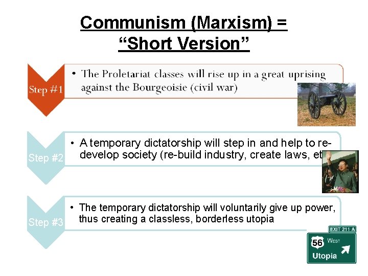 Communism (Marxism) = “Short Version” • A temporary dictatorship will step in and help