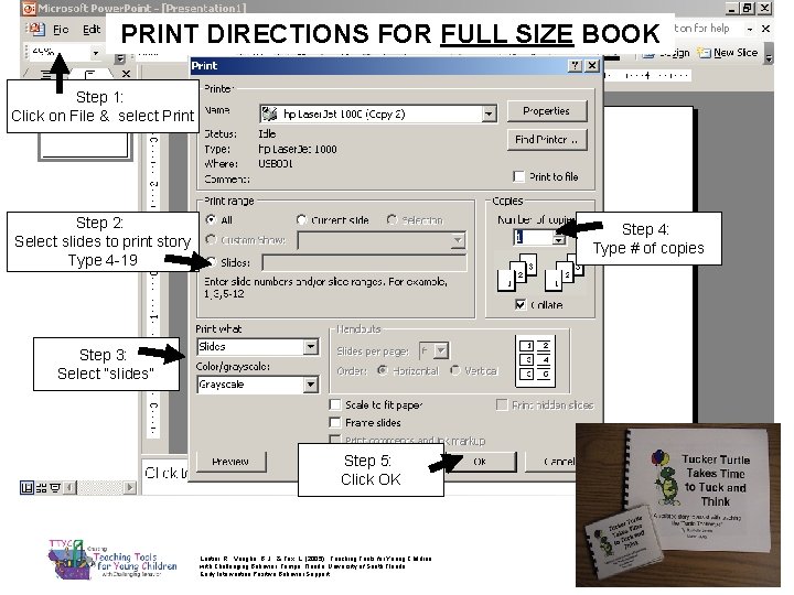 PRINT DIRECTIONS FOR FULL SIZE BOOK Step 1: Click on File & select Print