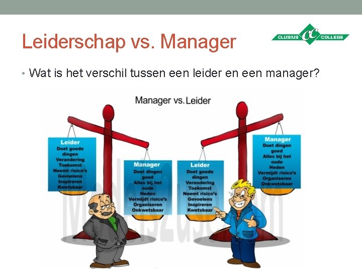 Leiderschap vs. Manager • Wat is het verschil tussen een leider en een manager?