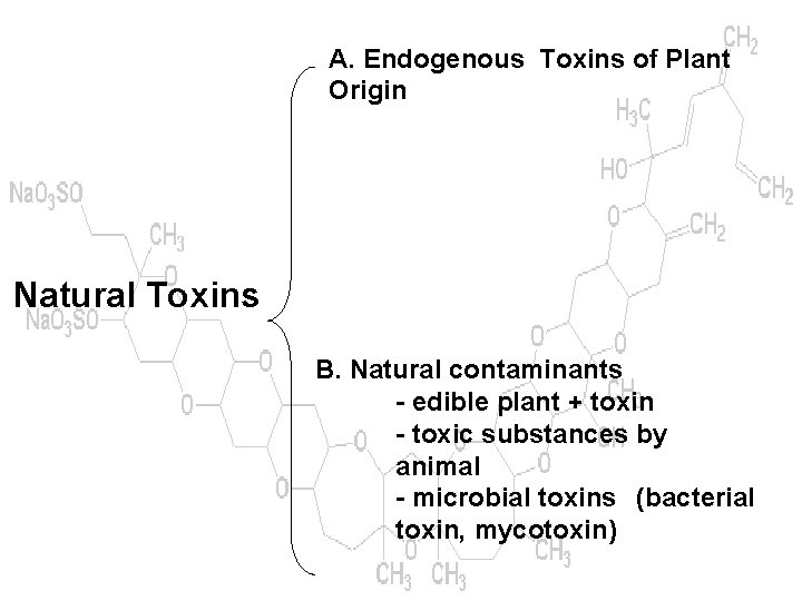 A. Endogenous Toxins of Plant Origin Natural Toxins B. Natural contaminants - edible plant
