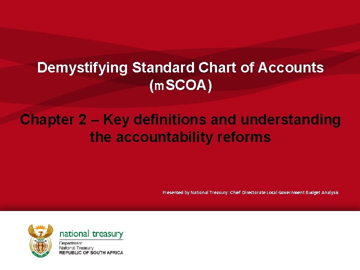 Demystifying Standard Chart of Accounts (m. SCOA) Chapter 2 – Key definitions and understanding