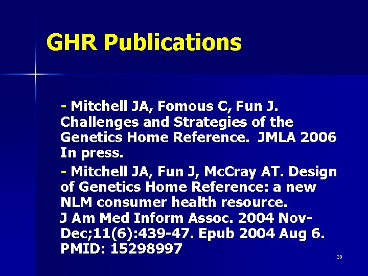 GHR Publications - Mitchell JA, Fomous C, Fun J. Challenges and Strategies of the