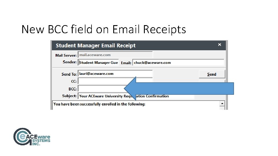 New BCC field on Email Receipts 