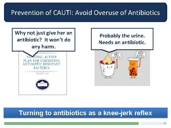 Prevention of CAUTI: Avoid Overuse of Antibiotics Why not just give her an antibiotic?