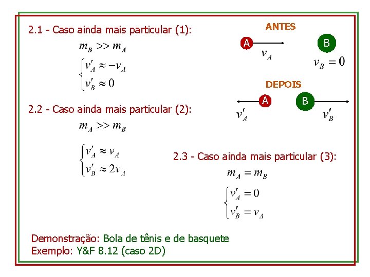 ANTES 2. 1 - Caso ainda mais particular (1): A B DEPOIS 2. 2