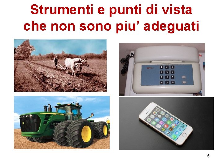 Strumenti e punti di vista che non sono piu’ adeguati 5 Strumenti e punti di vista che non sono piu’ adeguati 5