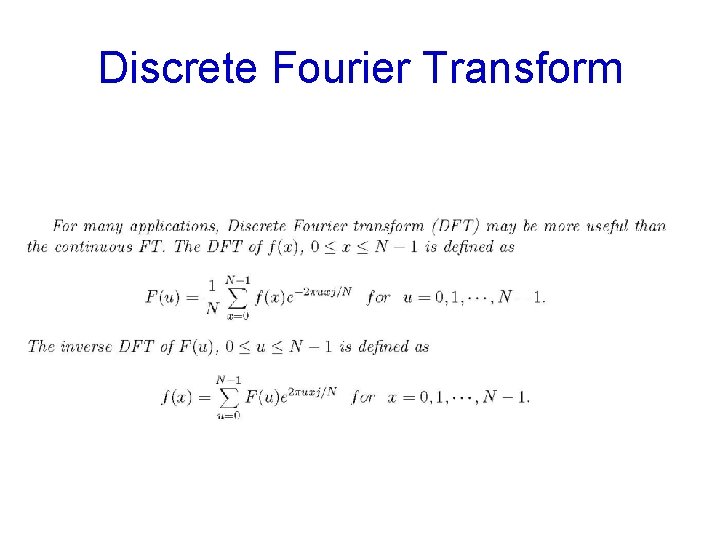 Discrete Fourier Transform 