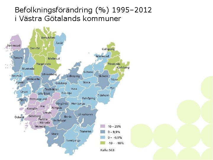 Befolkningsförändring (%) 1995– 2012 i Västra Götalands kommuner 38 • • SKAPAD AV 11/25/2020