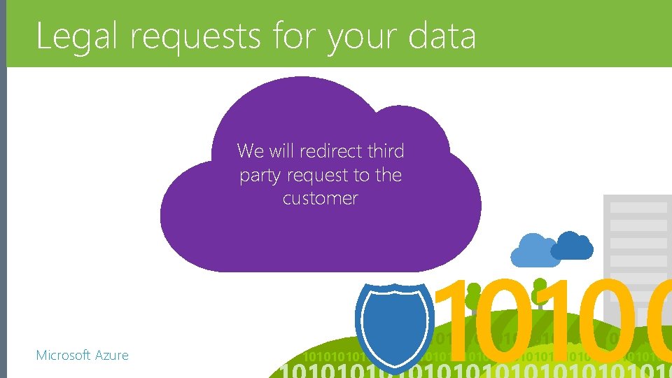 Legal requests for your data No Back Doors We will redirect third party request Legal requests for your data No Back Doors We will redirect third party request