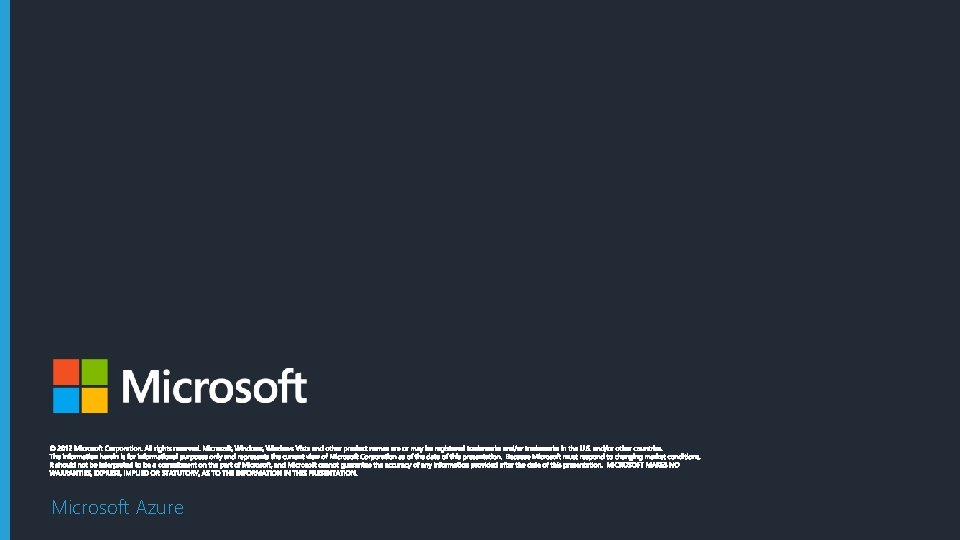 Microsoft Azure Microsoft Azure