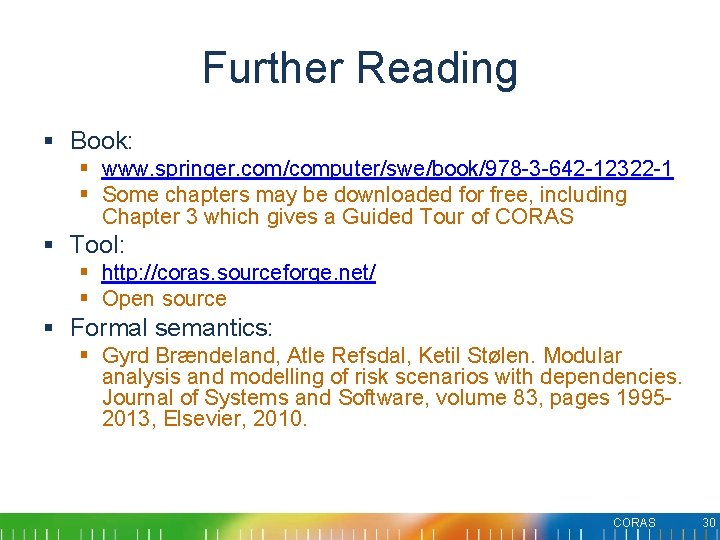 Further Reading § Book: § www. springer. com/computer/swe/book/978 -3 -642 -12322 -1 § Some Further Reading § Book: § www. springer. com/computer/swe/book/978 -3 -642 -12322 -1 § Some