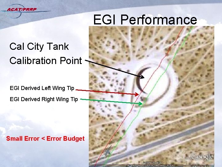 EGI Performance Cal City Tank Calibration Point EGI Derived Left Wing Tip EGI Derived
