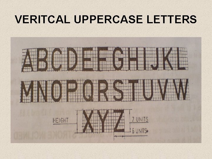 VERITCAL UPPERCASE LETTERS 