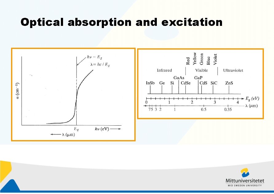 Optical absorption and excitation 