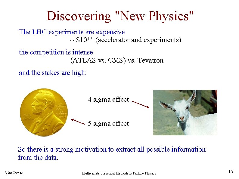 Discovering "New Physics" The LHC experiments are expensive ~ $1010 (accelerator and experiments) the