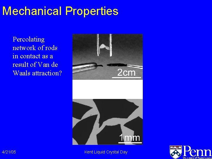 Mechanical Properties Percolating network of rods in contact as a result of Van de Mechanical Properties Percolating network of rods in contact as a result of Van de