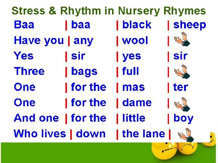 Stress & Rhythm in Nursery Rhymes 
