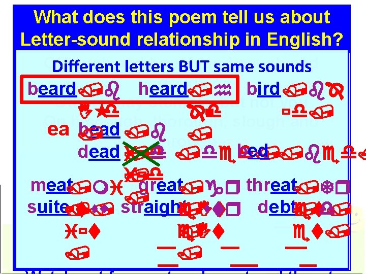 What does. Pronunciation this poem tell us. Poem about English Letter-sound in English? I