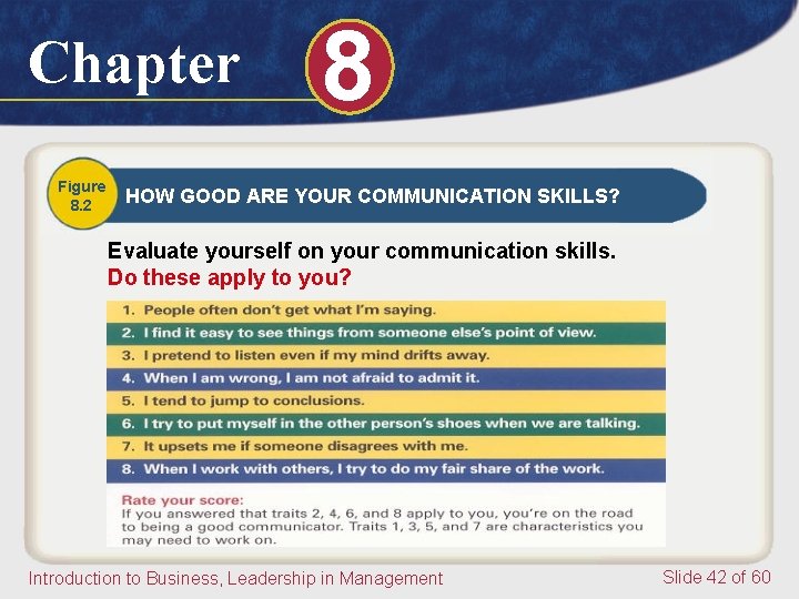 Chapter Figure 8. 2 8 HOW GOOD ARE YOUR COMMUNICATION SKILLS? Evaluate yourself on Chapter Figure 8. 2 8 HOW GOOD ARE YOUR COMMUNICATION SKILLS? Evaluate yourself on