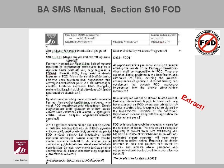 BA SMS Manual, Section S 10 FOD Ex tr ac www. bud. hu t!