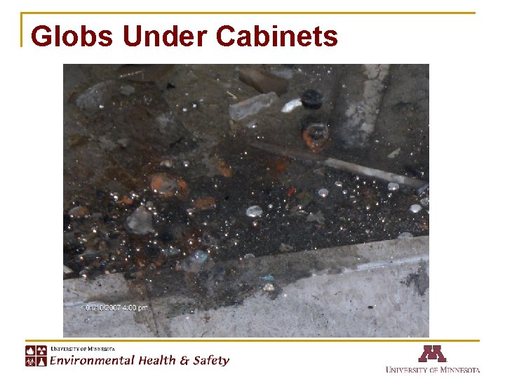 Globs Under Cabinets 