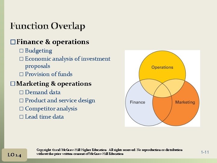 Function Overlap � Finance & operations � Budgeting � Economic analysis of investment proposals