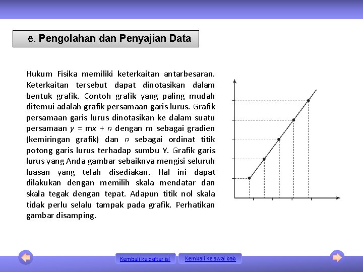 e. Pengolahan dan Penyajian Data Hukum Fisika memiliki keterkaitan antarbesaran. Keterkaitan tersebut dapat dinotasikan