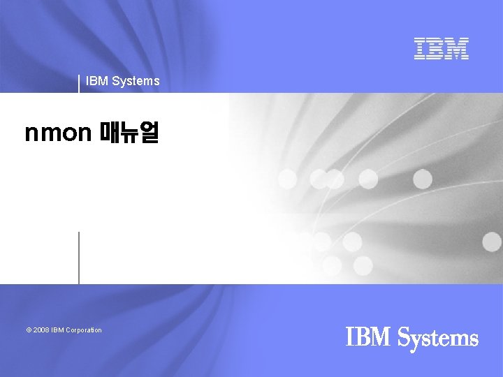IBM Systems nmon 매뉴얼 © 2008 IBM Corporation 