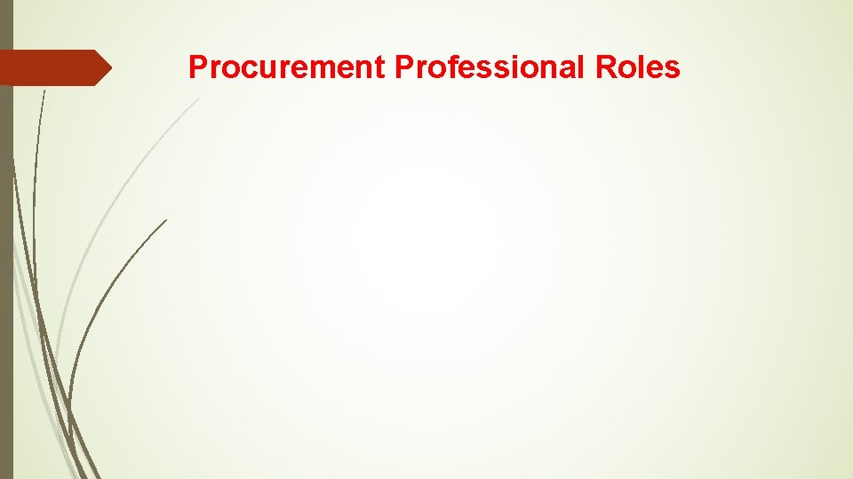 Procurement Professional Roles 