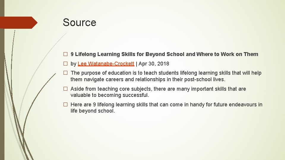 Source � 9 Lifelong Learning Skills for Beyond School and Where to Work on