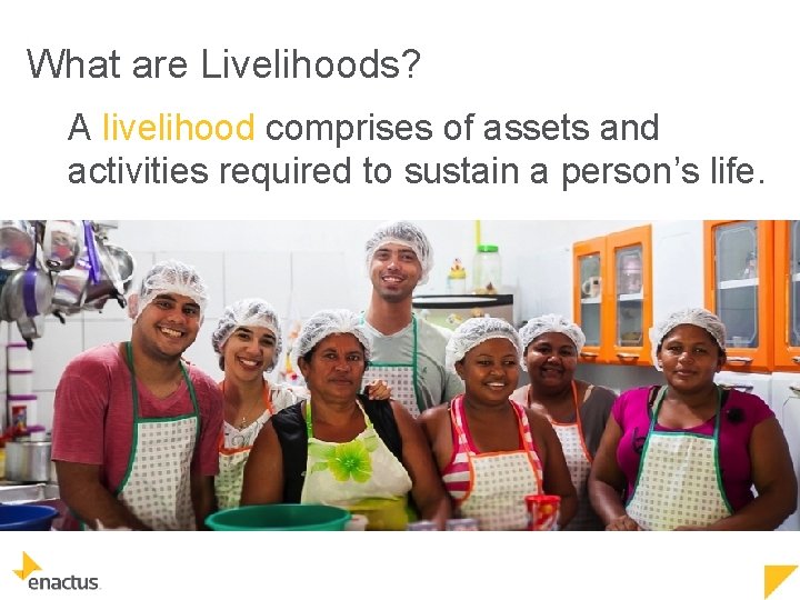 What are Livelihoods? A livelihood comprises of assets and activities required to sustain a