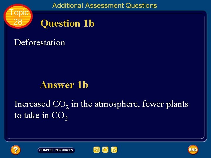 Topic 28 Additional Assessment Questions Question 1 b Deforestation Answer 1 b Increased CO