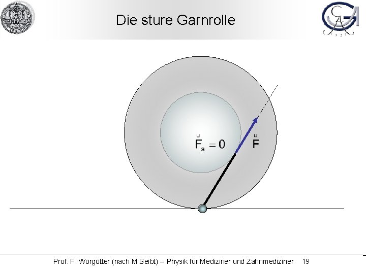 Die sture Garnrolle Prof. F. Wörgötter (nach M. Seibt) -- Physik für Mediziner und