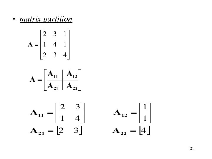  • matrix partition 21 