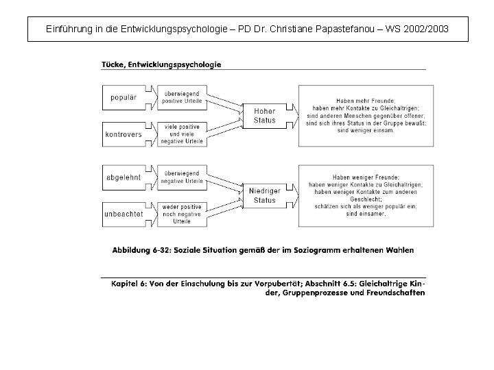 Einführung in die Entwicklungspsychologie – PD Dr. Christiane Papastefanou – WS 2002/2003 