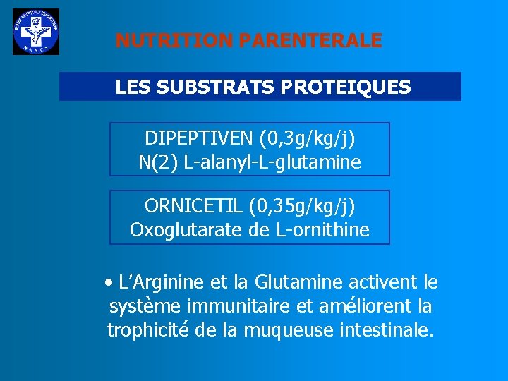 NUTRITION PARENTERALE DES dAnesthsieRanimation 20 mai 2005 Dr