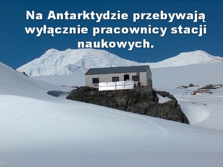 Na Antarktydzie przebywają wyłącznie pracownicy stacji naukowych. 