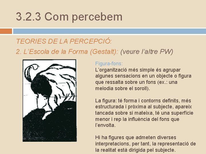 3. 2. 3 Com percebem TEORIES DE LA PERCEPCIÓ: 2. L’Escola de la Forma