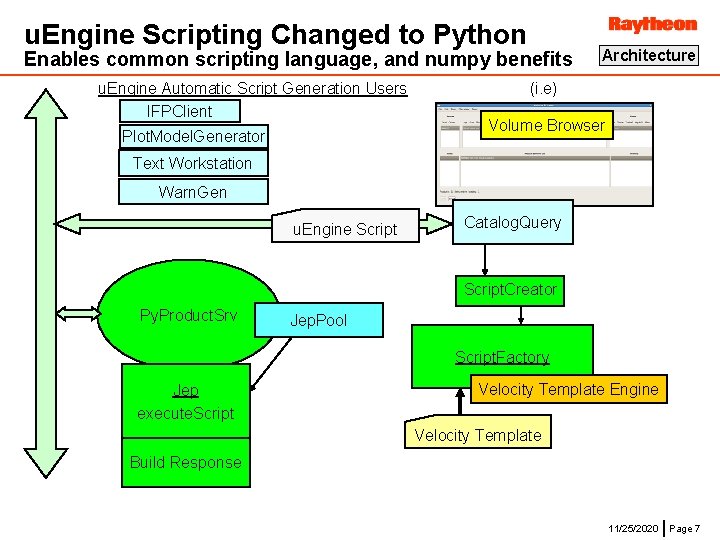 u. Engine Scripting Changed to Python Enables common scripting language, and numpy benefits u.