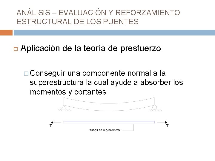 ANÁLISIS – EVALUACIÓN Y REFORZAMIENTO ESTRUCTURAL DE LOS PUENTES Aplicación de la teoría de